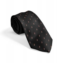 Γραβάτα μαύρη με μπορντό κεφαλή Ερμή