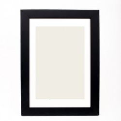 Κορνίζα τοίχου ξύλινη για πτυχίο με τζάμι ματ - Μαύρο χρώμα