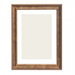 Κορνίζα τοίχου ξύλινη για πτυχίο με τζάμι ματ - Χρώμα χρυσό ματ με σημάδια παλαίωσης και σκάλισμα ανάγλυφο