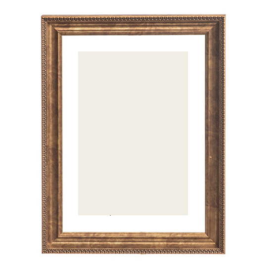 Κορνίζα τοίχου ξύλινη για πτυχίο με τζάμι ματ - Χρώμα χρυσό ματ με σημάδια παλαίωσης και σκάλισμα ανάγλυφο