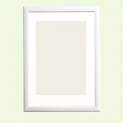 Κορνίζα τοίχου ξύλινη για πτυχίο με τζάμι ματ - Λευκό χρώμα