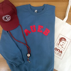 Φούτερ μπλε με κεντημένο λογότυπο